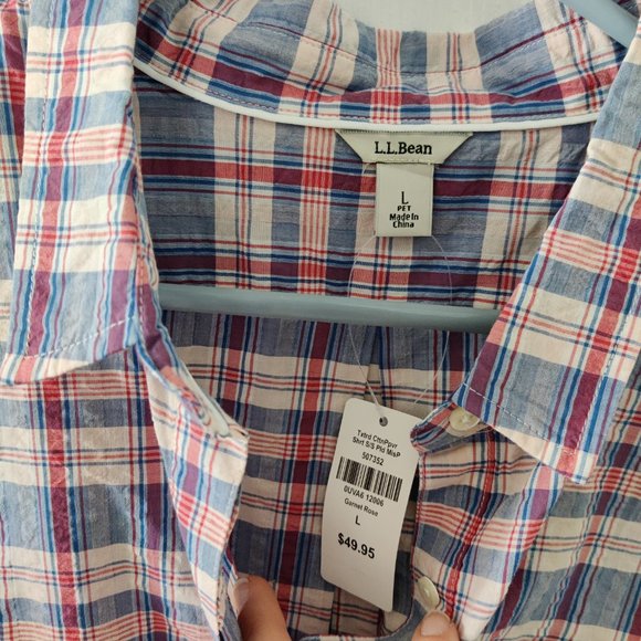 NWT LL Bean 1/2 Button Down Shirt - Picture 2 of 3